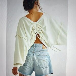 NWOT Free People Bae Cinched Back Sweatshirt